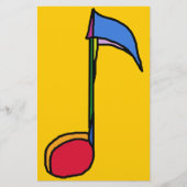 Grafikfarbige Musiknote Briefpapier (Vorderseite)