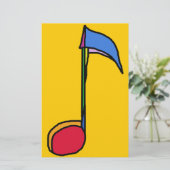 Grafikfarbige Musiknote Briefpapier (Stehend Vorderseite)