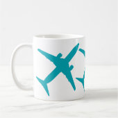 Grafikflugzeug in Aqua Blue Kaffeetasse (Links)