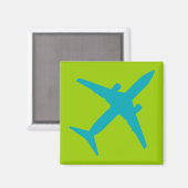 Grafikflugzeug in Aqua Blue Magnet (Vorderseite/Rückseite)