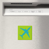 Grafikflugzeug in Aqua Blue Magnet (In Situ (Geschirrspüler))