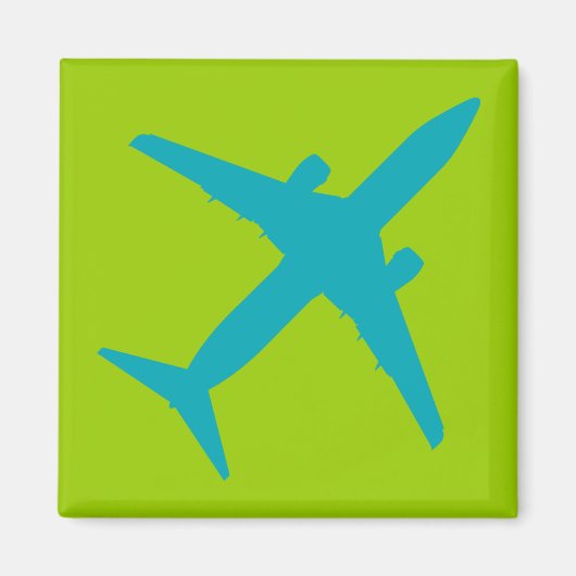 Grafikflugzeug in Aqua Blue Magnet (Vorne)