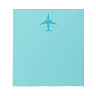 Grafikflugzeug in Aqua Blue Notizblock