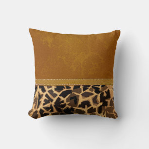 Grafikgiraffe drucken Digital Distressed Leder Kissen