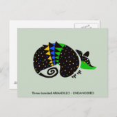 Grafikhandgezeichnet ARMADILLO - gefährdetes Tier Postkarte (Vorne/Hinten)