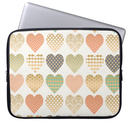 Grafikherzen moderner Trend Laptopschutzhülle (Vorderseite)