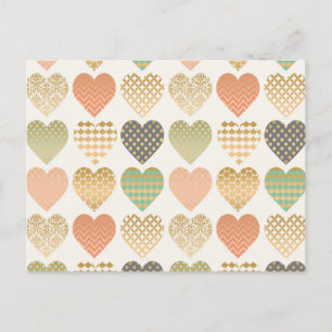 Grafikherzen moderner Trend Postkarte