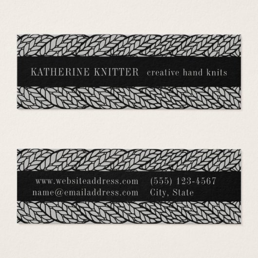 GRAFIKKABEL STRICK 3x1 Mini-Visitenkarte (Vorne & Hinten)