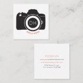 Grafikkamera Fotografie Quadratische Visitenkarte (Vorne/Hinten)