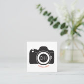Grafikkamera Fotografie Quadratische Visitenkarte (Stehend Vorderseite)