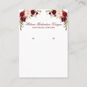 Grafikkarte für das Bugundy-Floral-Ohrring Visitenkarte