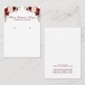 Grafikkarte für das Bugundy-Floral-Ohrring Visitenkarte (Vorne/Hinten)