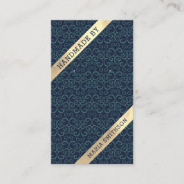 Grafikkarte für das Navy Blue Aquamarin Damask Mus Visitenkarte