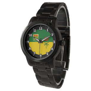 Grafikkarte für das Saskatchewan-Flag Armbanduhr