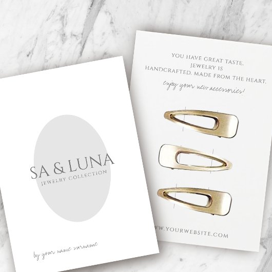 Grafikkarte für Minimalistische Haarklammern