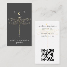 Grafikkarte mit grauem Ohrring-QR-Code Visitenkarte