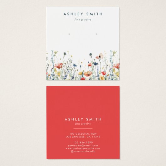 Grafikkarte mit lebendiger Wildblume (Vorne & Hinten)