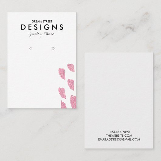 Grafikkarte mit rosa Glitzer Visitenkarte (Vorne/Hinten)