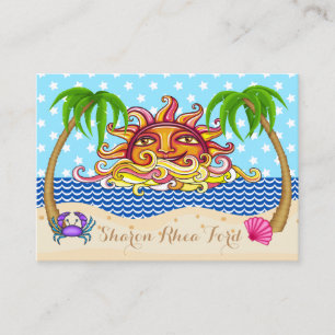 Grafikkarte Sun und Ocean Beach Business Card Visitenkarte