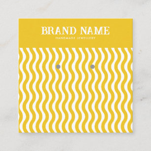 Grafikkarte von Boho Vintag-Gelb-Welle-Ohren Quadratische Visitenkarte