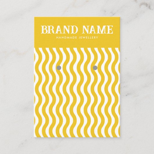 Grafikkarte von Boho Vintag-Gelb-Welle-Ohren Visitenkarte (Vorderseite)