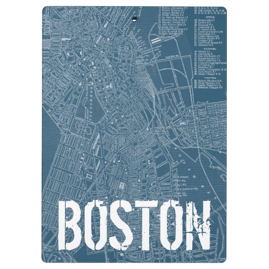 Grafikkarte von Boston Klemmbrett (Rückseite)