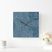 Grafikkarte von Boston Quadratische Wanduhr (Zuhause)