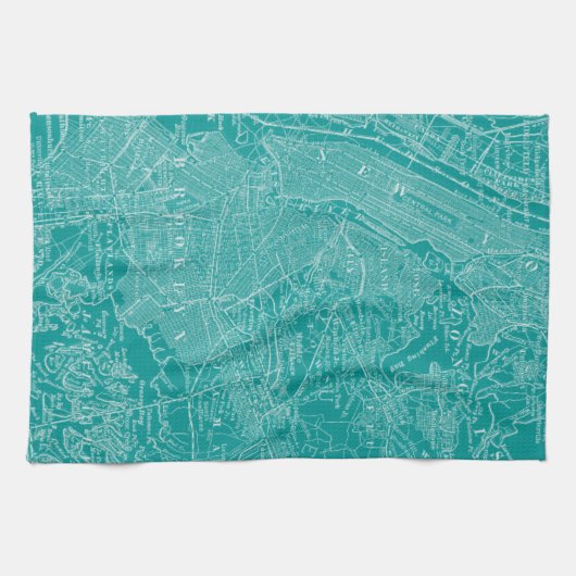 Grafikkarte von New York Geschirrtuch (Horizontal)