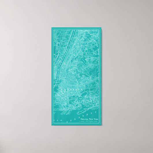 Grafikkarte von New York Leinwanddruck (Vorderseite)