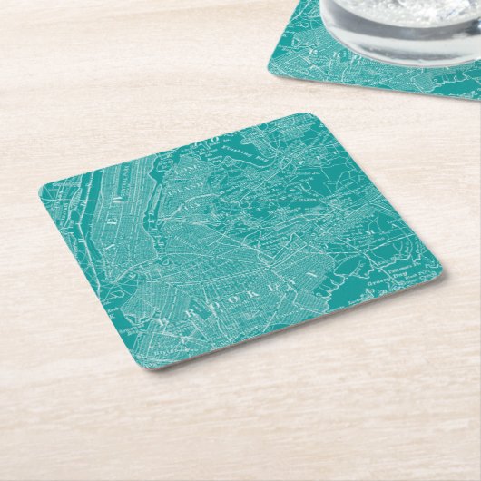 Grafikkarte von New York Rechteckiger Pappuntersetzer (angewinkelt)