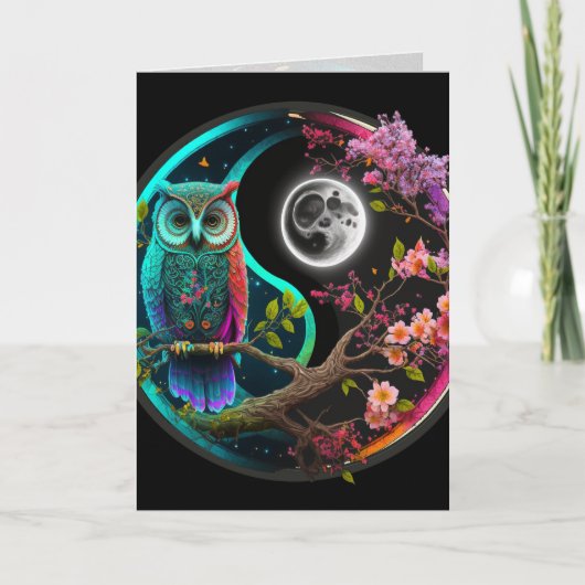 Grafikkarte von Owl und Moon Karte (Vorderseite)