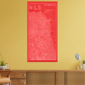 Grafikkarte von San Francisco Leinwanddruck (Insitu (Wohnzimmer))