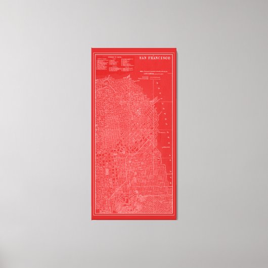 Grafikkarte von San Francisco Leinwanddruck (Vorderseite)