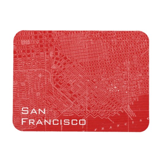 Grafikkarte von San Francisco Magnet (Horizontal)