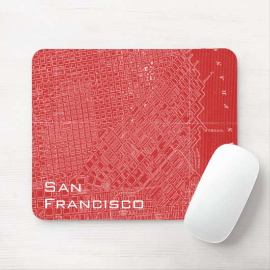Grafikkarte von San Francisco Mousepad (Mit Mouse)