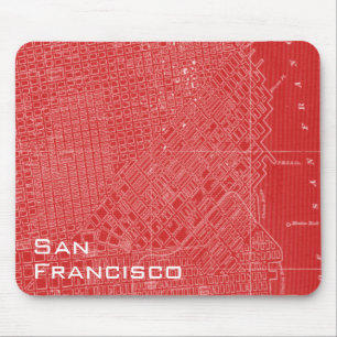 Grafikkarte von San Francisco Mousepad