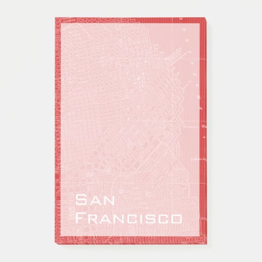 Grafikkarte von San Francisco Post-it Klebezettel (Vorderseite)