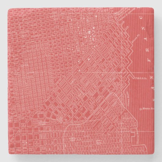 Grafikkarte von San Francisco Steinuntersetzer (Vorderseite)