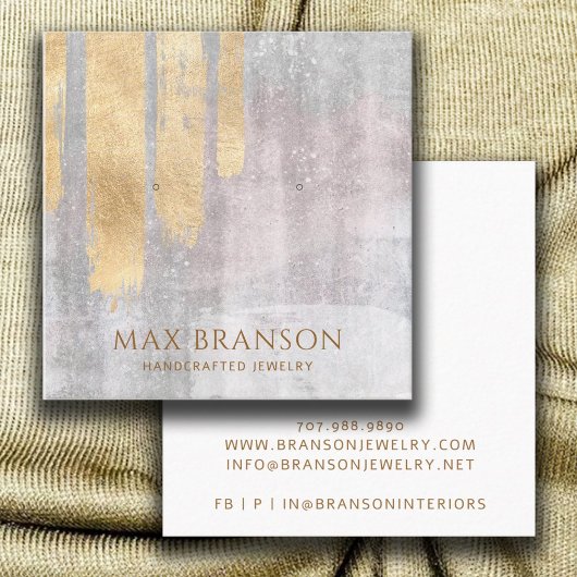 Grafikkarten für den abstrakt-rosa Schmuckdesigner Quadratische Visitenkarte