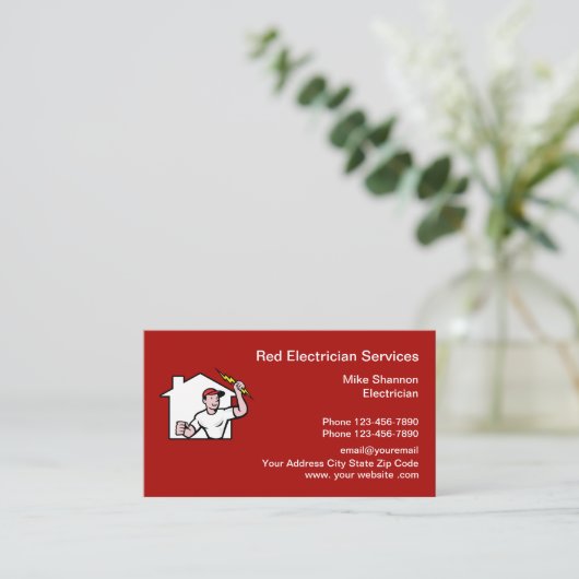 Grafikkarten für elektrische Logos Visitenkarte (Stehend Vorderseite)