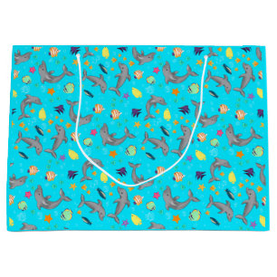 Grafikkids Dolphin farbenfroher Fisch Große Geschenktüte