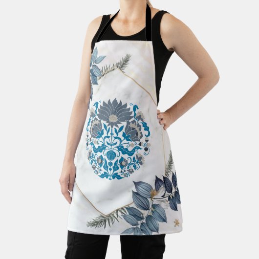 Grafikkunst, Aquamarine Mandala Illustration Schürze (InSitu)