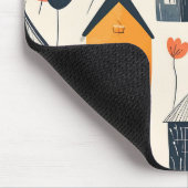 Grafiklandschaft mit Häusern und Blumen Mousepad (Ecke)