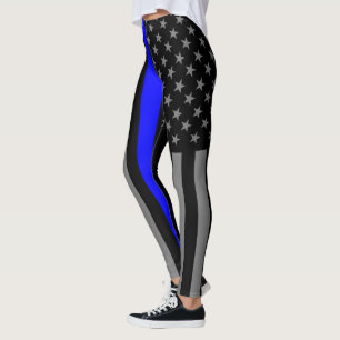 Grafikmodus der Thin Blue Line American Flag auf Leggings