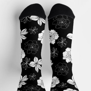 Grafikmuster aus weißem und blauem Violett Socken