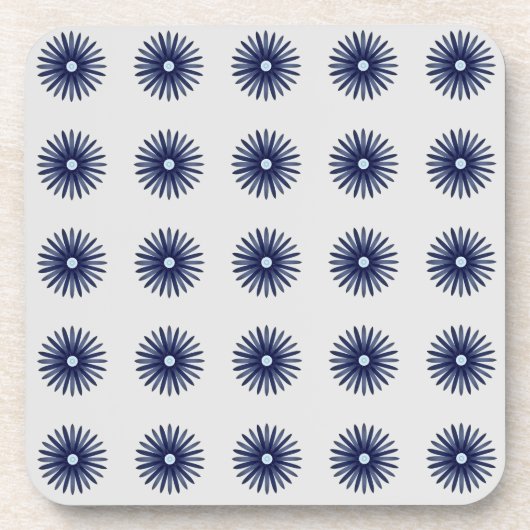 Grafikmuster der blauen Blume Getränkeuntersetzer (Vorderseite)