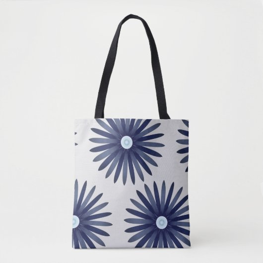 Grafikmuster der blauen Blume Tasche (Vorderseite)