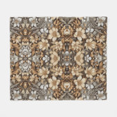 Grafikmuster in sanften, hellen Blume Elegan Fleecedecke (Vorderseite (Horizontal))
