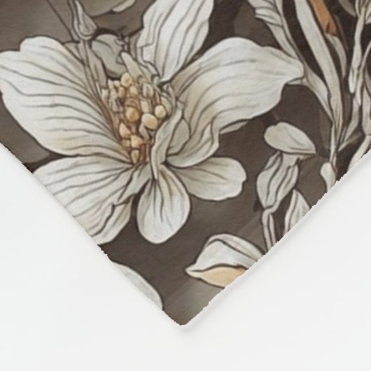 Grafikmuster in sanften, hellen Blume Elegan Fleecedecke (Ecke)