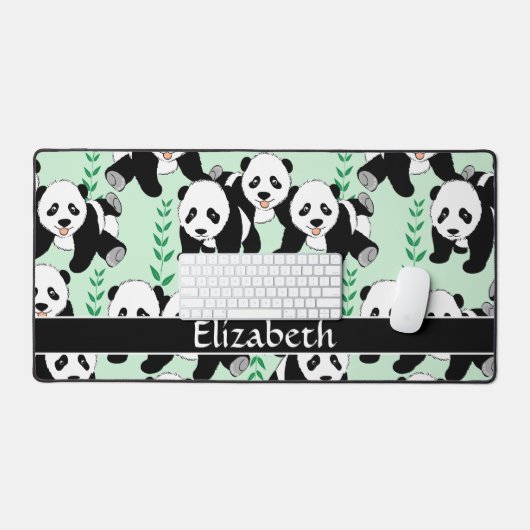 Grafikmuster von Panda Bears zur Personalisierung Schreibtischunterlage (Tastatur & Maus)